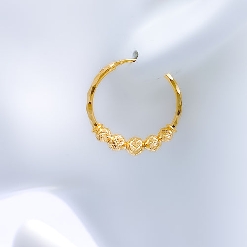 Geometric Orb Hoop 22k Gold Earrings