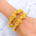 Special Netted Flower Adorned 22k Gold Pipe Bangles 