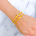 Elegant Lightweight 22k Gold Pipe Bangles