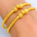 Elegant Lightweight 22k Gold Pipe Bangles