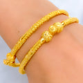 Elegant Lightweight 22k Gold Pipe Bangles