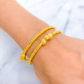 Elegant Lightweight 22k Gold Pipe Bangles