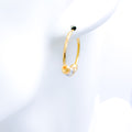 Trendy Two-Tone Hoop 22k Gold Earrings