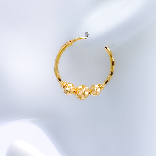 High Finish Hoop 22k Gold Earrings