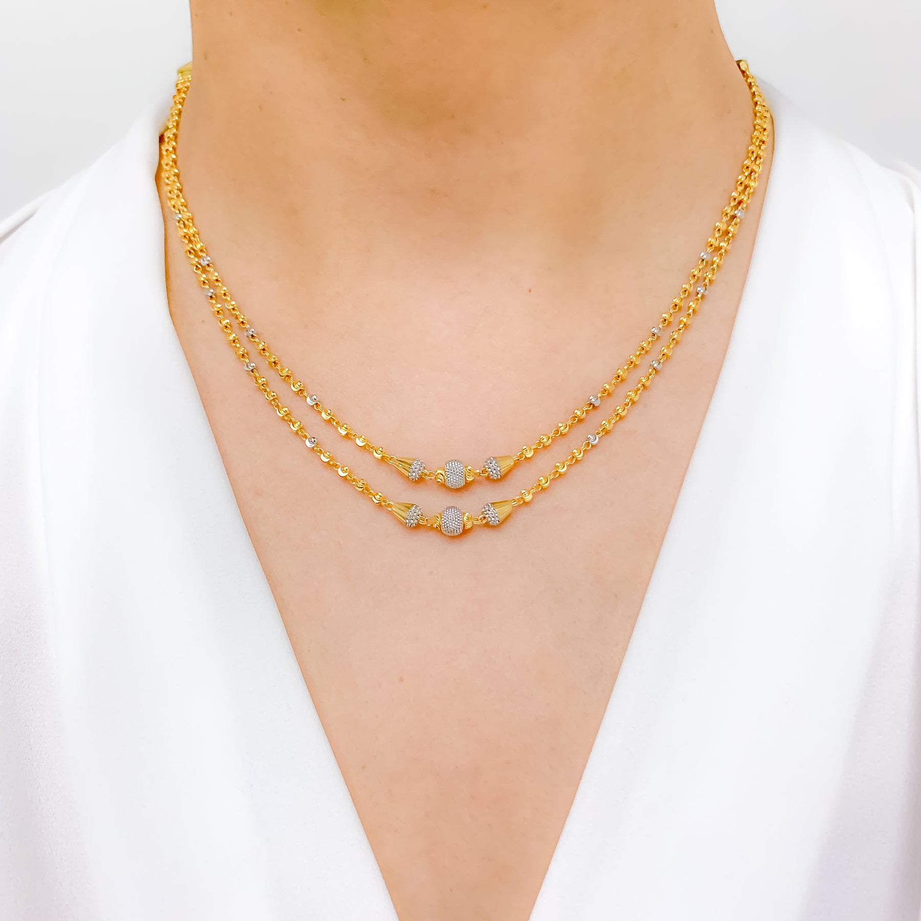 Lara Jewelers Necklace Two-Tone Andaaz – Set Charming