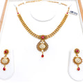 Unique Red Kundan 22k Gold Set