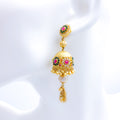 Bridal Tourmaline Flower Choker 22k Gold Set