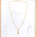 Hanging Two-Tone Tassel 22k Gold Necklace