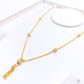 Hanging Two-Tone Tassel 22k Gold Necklace