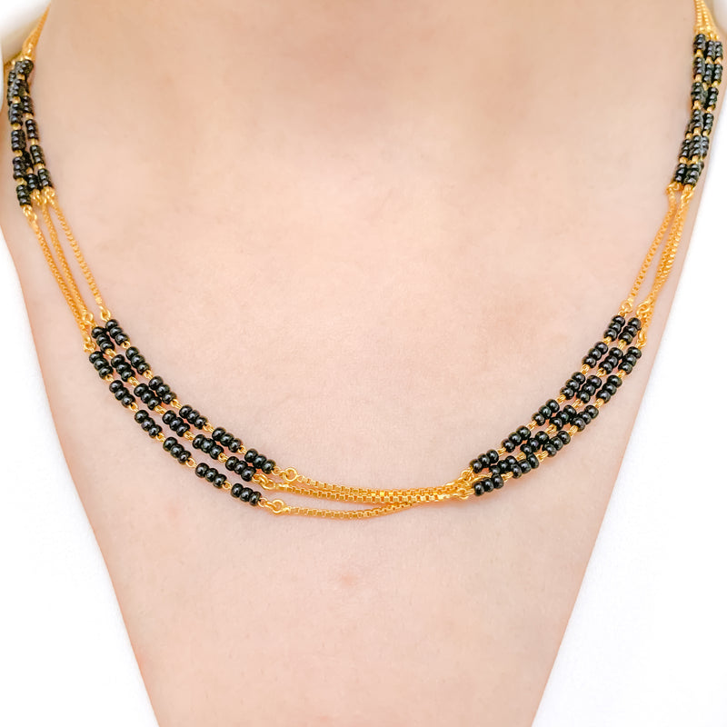 Lovely Three Chain Mangal Sutra Necklace