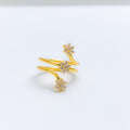Dainty Curved Flower Ring