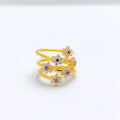 Beautiful Lavender 22k Gold CZ Ring