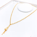 Hanging Dual Tassel 22k Gold Necklace