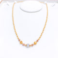 Modern Three-Tone Mala 22k Gold Necklace