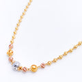 Modern Three-Tone Mala 22k Gold Necklace