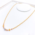 Modern Three-Tone Mala 22k Gold Necklace