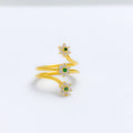 Dressy Three Flower 22k Gold Ring