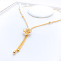 Chic Two-Tone Floral 22k Gold Necklace