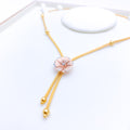 Shining Modern Flower 22k Gold Necklace