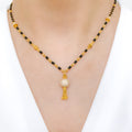 Elegant Rounded CZ Drop Mangal Sutra Necklace