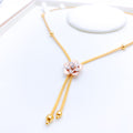 Upscale Dainty Floral 22k Gold Necklace