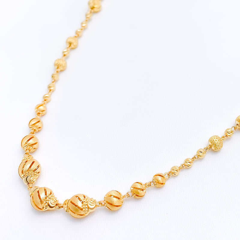 Hollow Cut Matte 22k Gold Necklace 