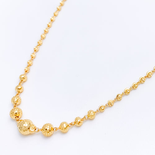 Disco Style Ball 22k Gold Necklace
