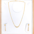 Sand Finish Two-Tone Orb 22k Gold Necklace Set