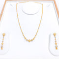 Sand Finish Two-Tone Orb 22k Gold Necklace Set