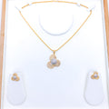 Radiant Sand Finish 22k Gold Pendant Set