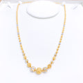 Sand Finish Two-Tone Orb 22k Gold Necklace Set