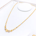 Sand Finish Two-Tone Orb 22k Gold Necklace Set