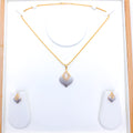 Exquisite Two-Tone 22k Gold Pendant Set