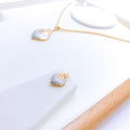 Exquisite Two-Tone 22k Gold Pendant Set