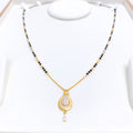 CZ Tear Drop 22k Gold Mangalsutra