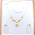 Shimmering Two Chain 22k Gold Necklace Set