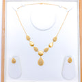 Charming Teardrop 22k Gold Necklace Set