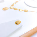 Charming Teardrop 22k Gold Necklace Set