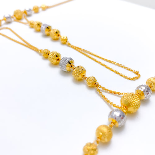 Contemporary Graduated Bead 22k Gold Pachangala Pair