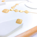 Graceful Diamond-Shape 22k Gold Necklace Set