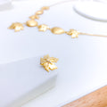 Dainty Leaf Drop 22k Gold Necklace Set