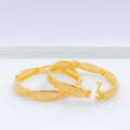 Fancy Flower 22k Gold Pair BanglesFancy Flower Pair 22k Gold Bangles