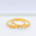 Dainty Accented 22k Gold BanglesDainty Accented 22k Gold Bangles