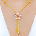 Delicate Three-Tone Flower Necklace