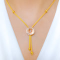 Shining Modern Flower 22k Gold Necklace