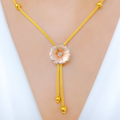 Reflective Flower Petal Necklace