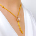 Shining Modern Flower 22k Gold Necklace