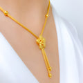 Sleek Elegant Flower 22k Gold Necklace