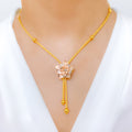 Lush Three-Tone Floral 22k Gold Necklace