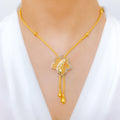 Sophisticated Leaf Necklace 22k Gold Set